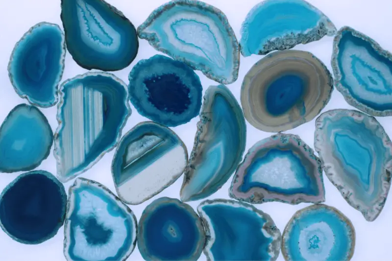 blue agate slices